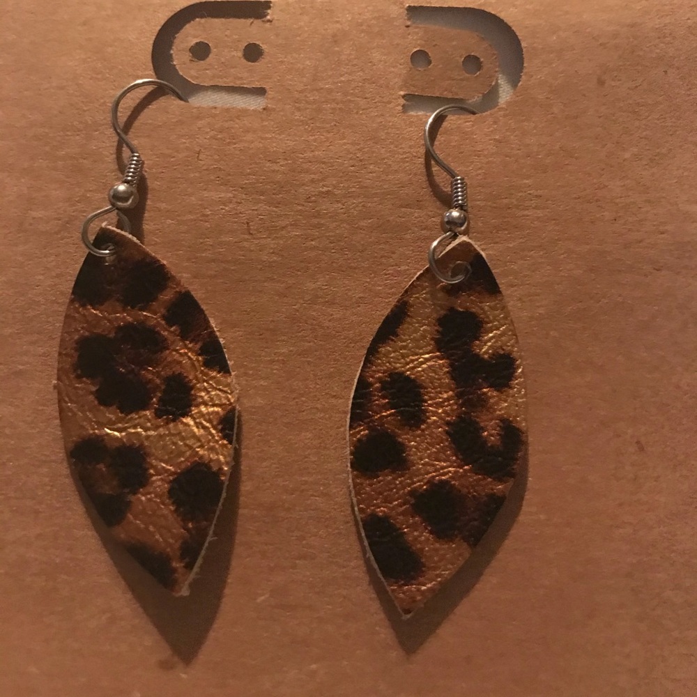 Animal Print Leather Earrings